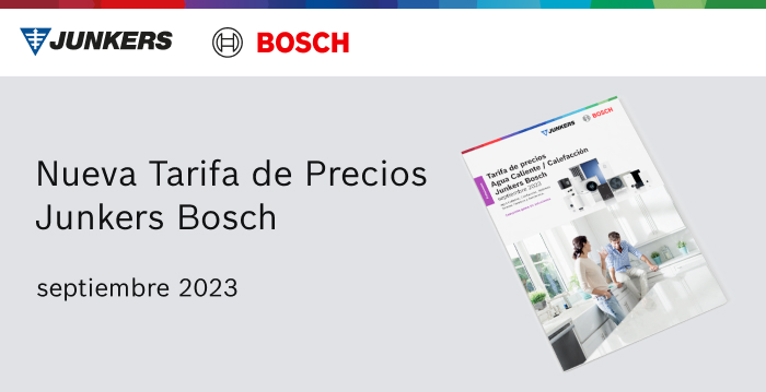 Junkers Bosch - Tarifa de precios septiembre 2023